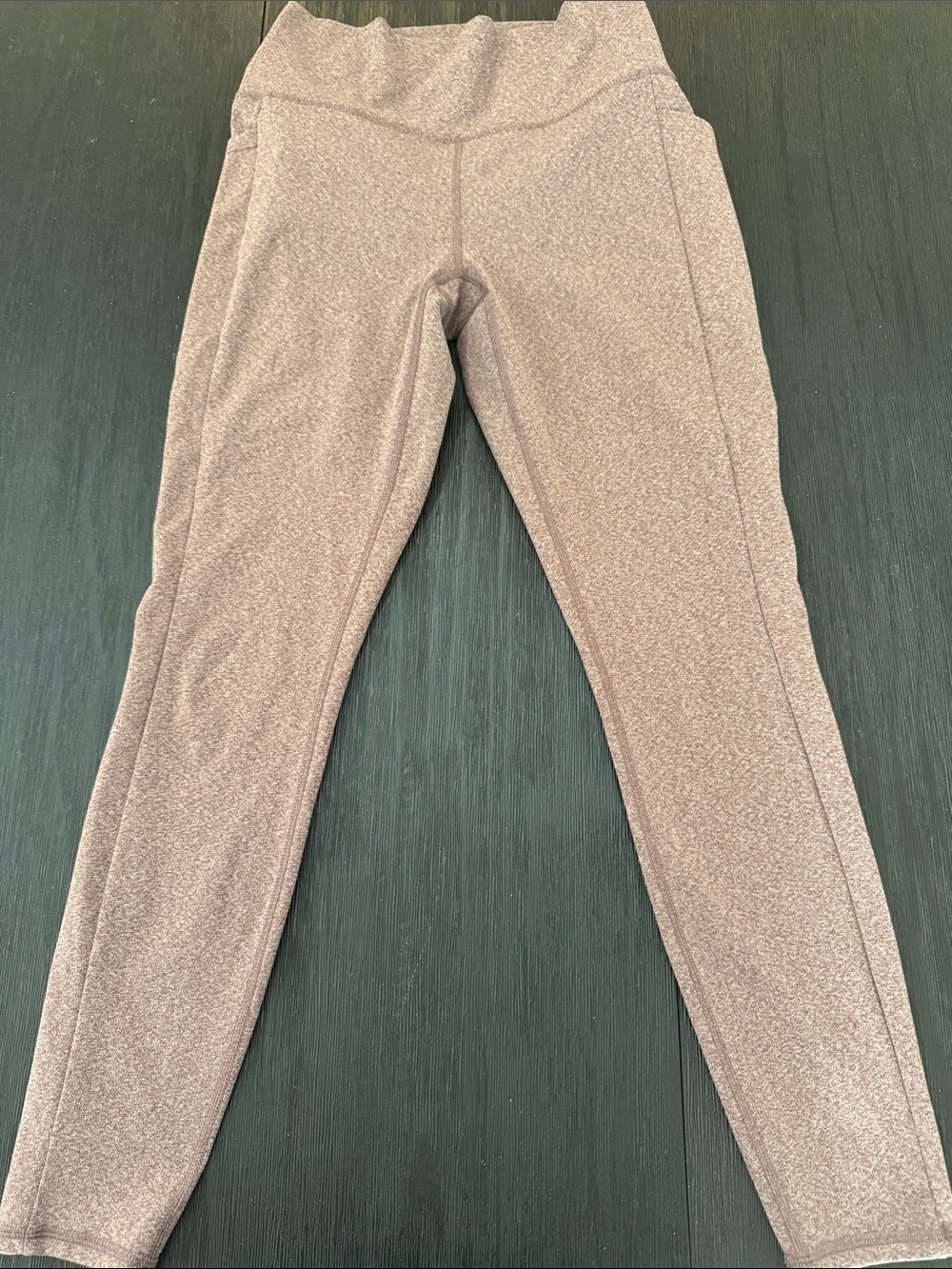 RBX Women's Heathered Mauve Leggings Stretch Athletic Workout Pant Side Pocket M